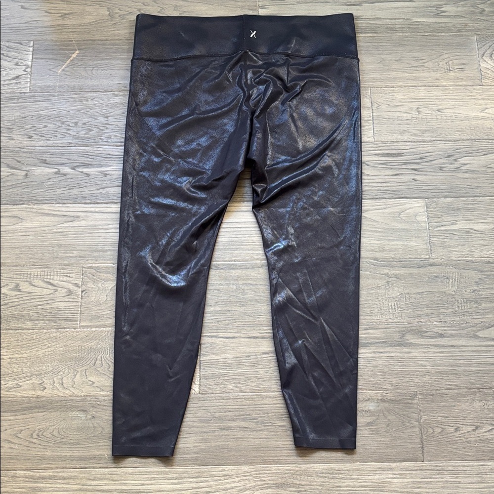 Knix | High Rise Contour Waist Black Sparkle Faux Leather Leggings Size XXL - Picture 8 of 9